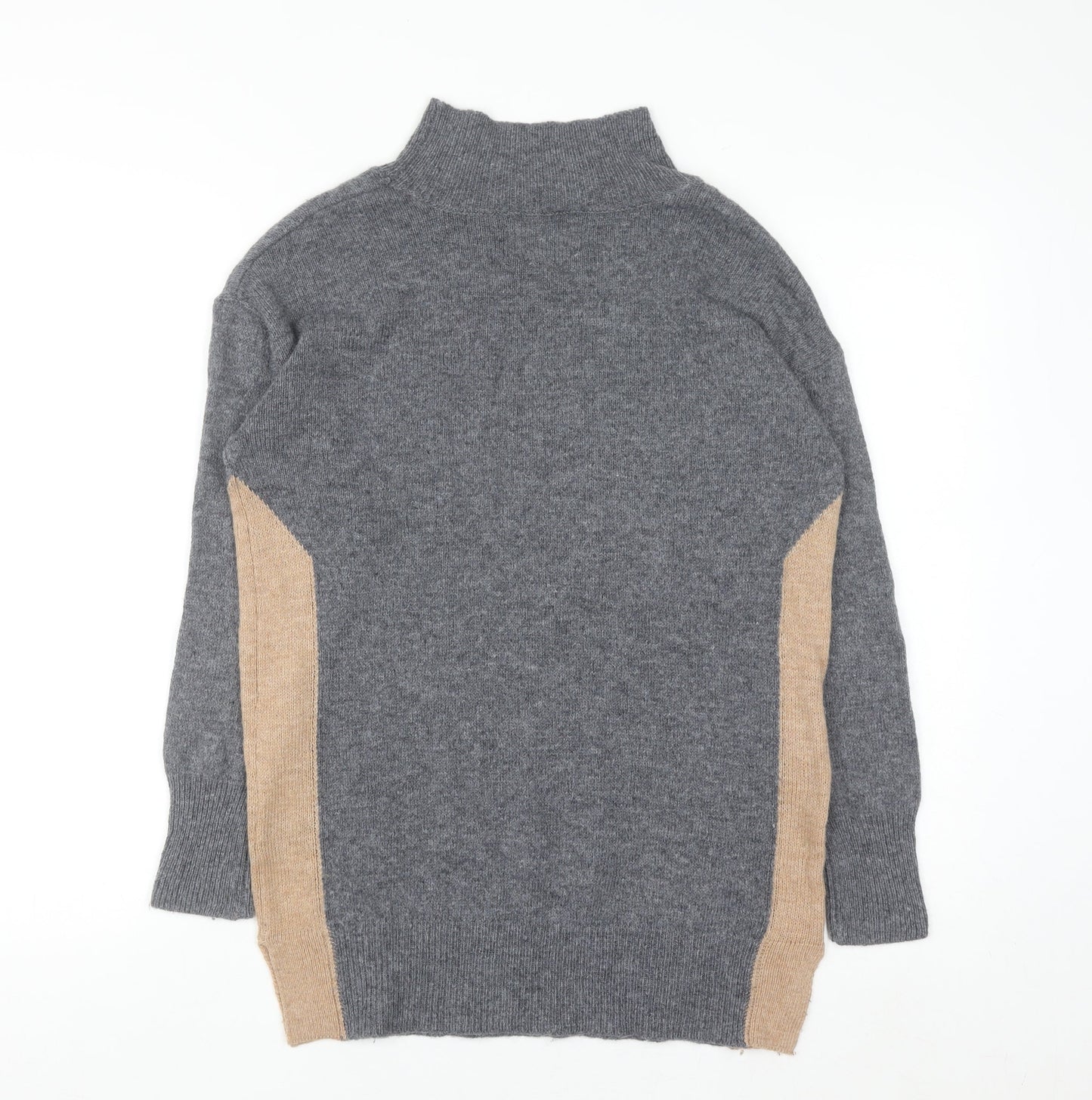 Next Women’s Grey Mock Neck Cashmere Touch Jumper Size M 12-14