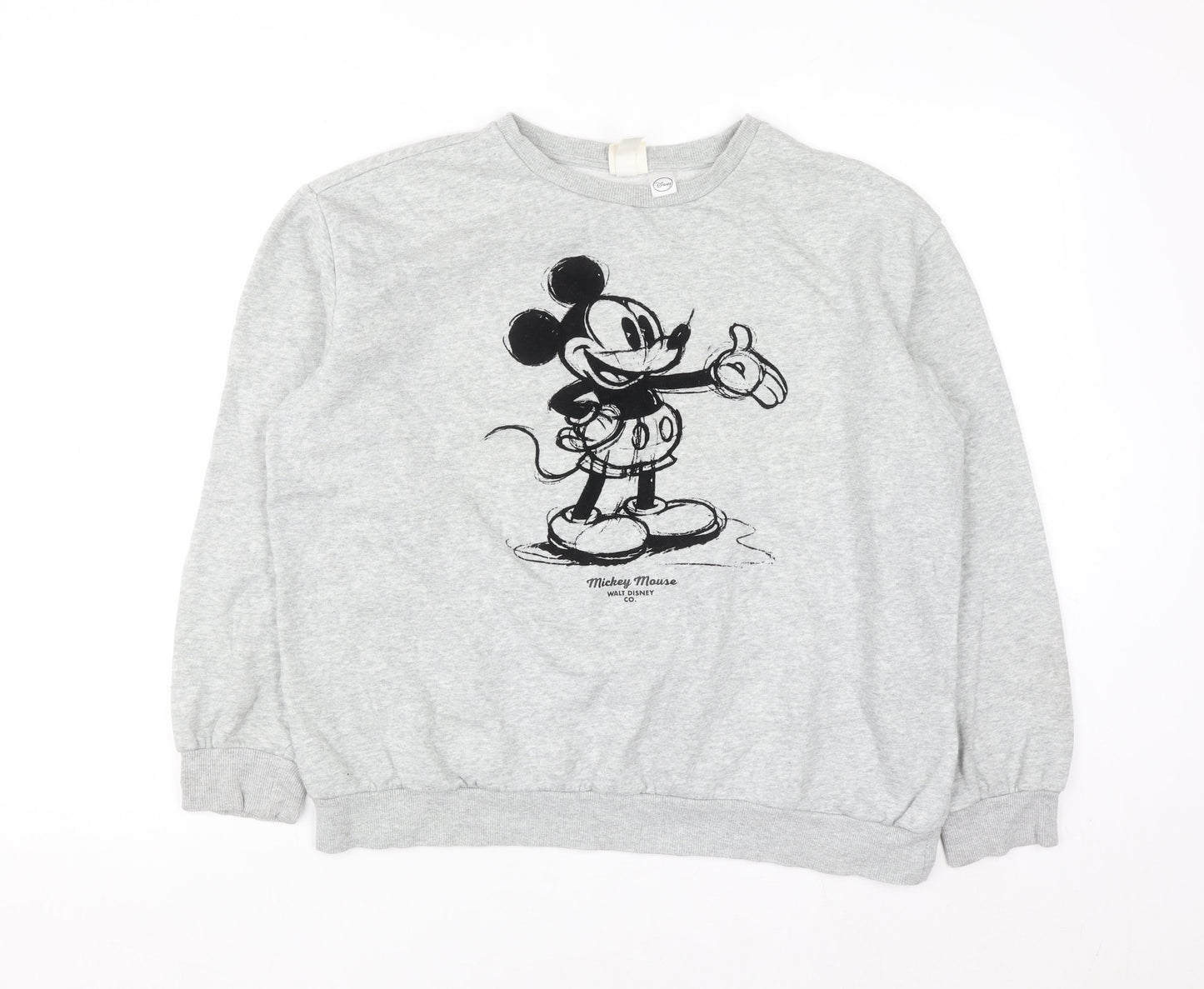 H&M Disney Women Grey Mickey Mouse Sweatshirt Size M
