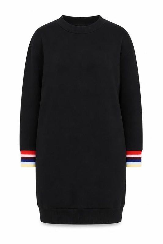 Oliver Bonas Women's Black Size 10 Long Sleeve T-Shirt Dress