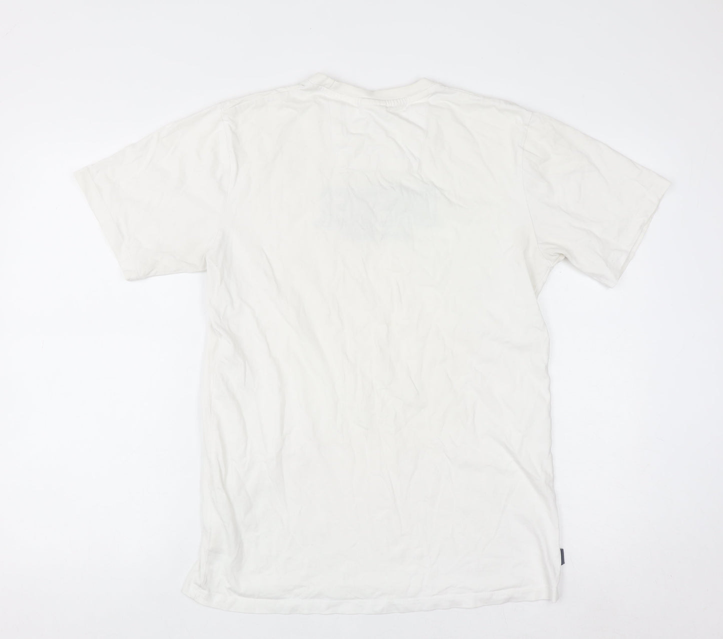 Diesel Men's White Small Logo Cotton Crew Neck T-Shirt