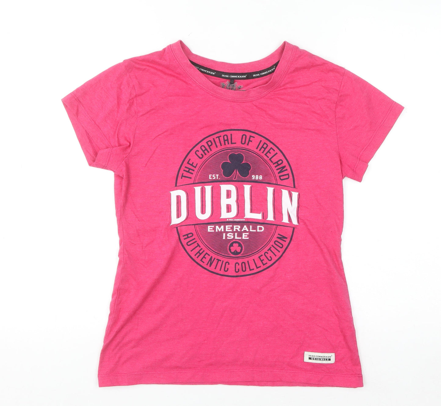 Irish Connexxion Women’s Pink Dublin Cotton T-Shirt Size 12
