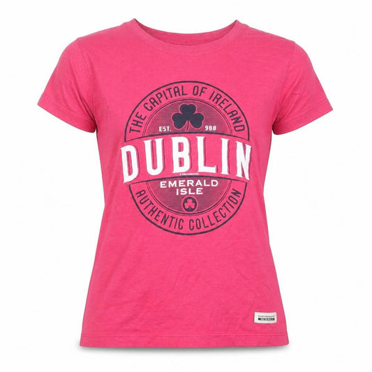 Irish Connexxion Women’s Pink Dublin Cotton T-Shirt Size 12