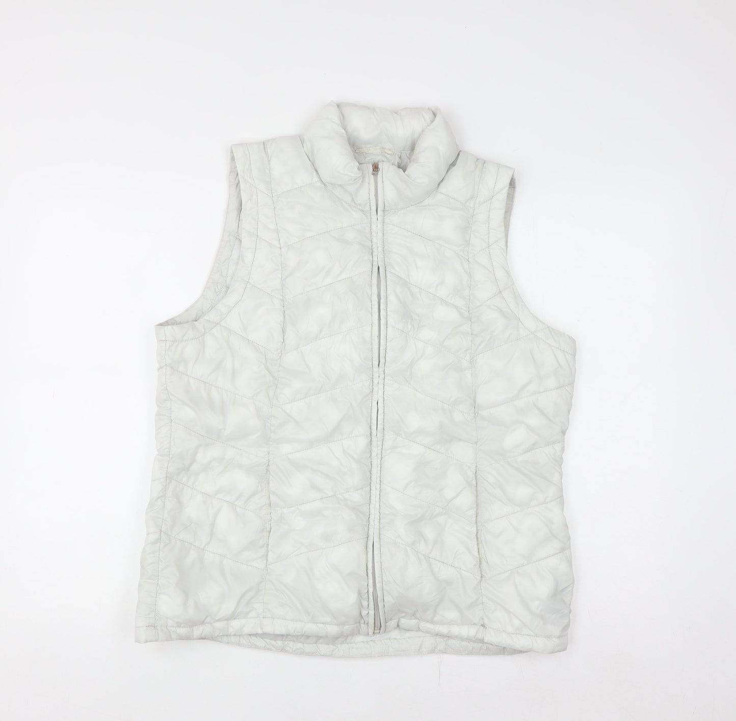 Principles Women's White Quilted Puffer Waistcoat Size 16