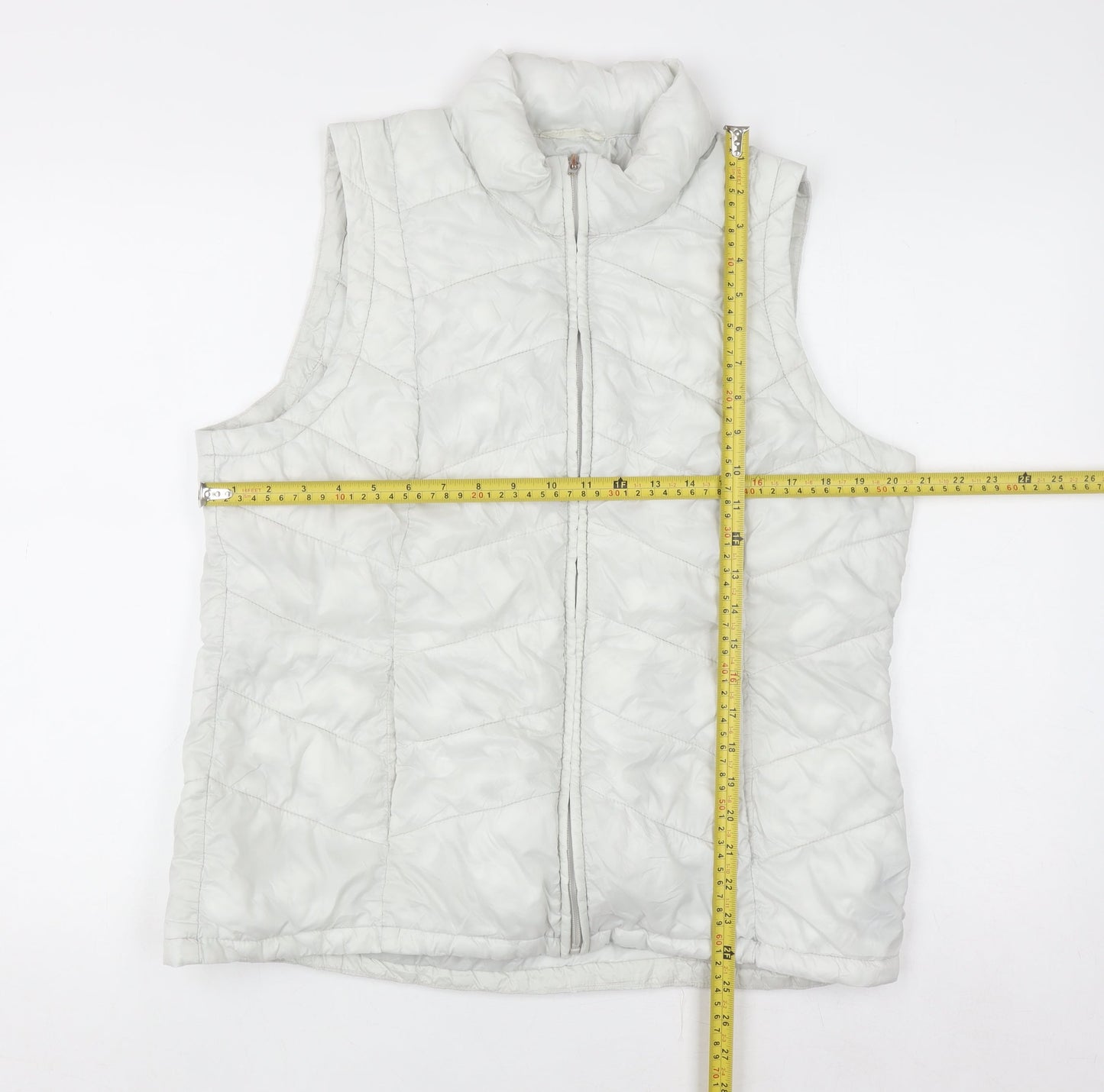 Principles Women's White Quilted Puffer Waistcoat Size 16