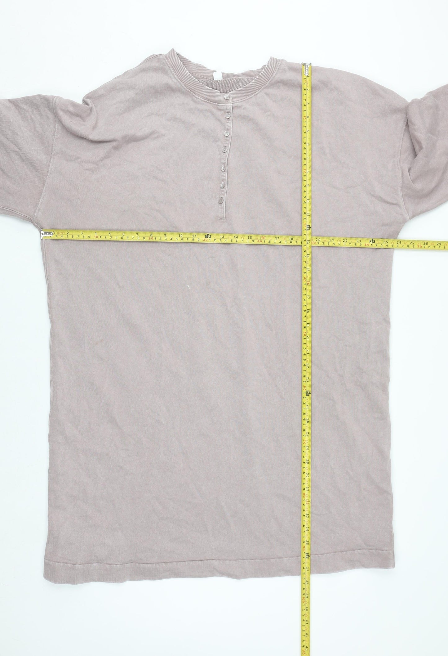 Next Women’s Beige Henley Long Sleeve Cotton Pullover XL