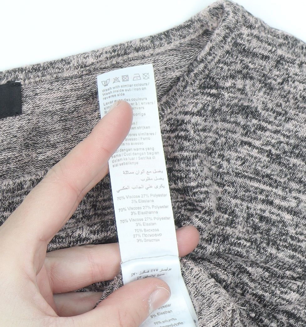 New Look Women's Grey Knit Pullover Jumper Size S
