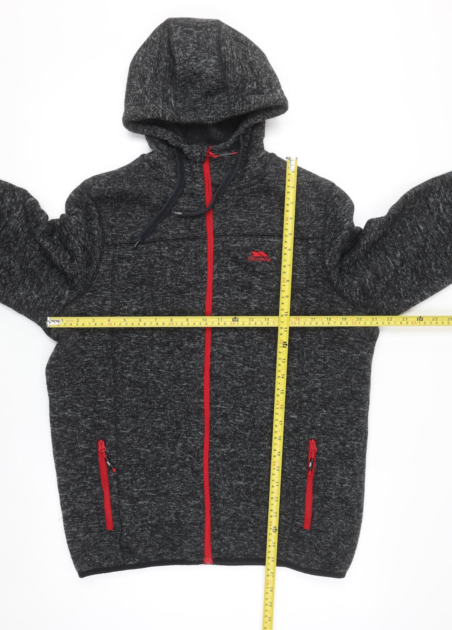 Trespass Men's Grey Full Zip Hooded Fleece Jacket L Outdoor
