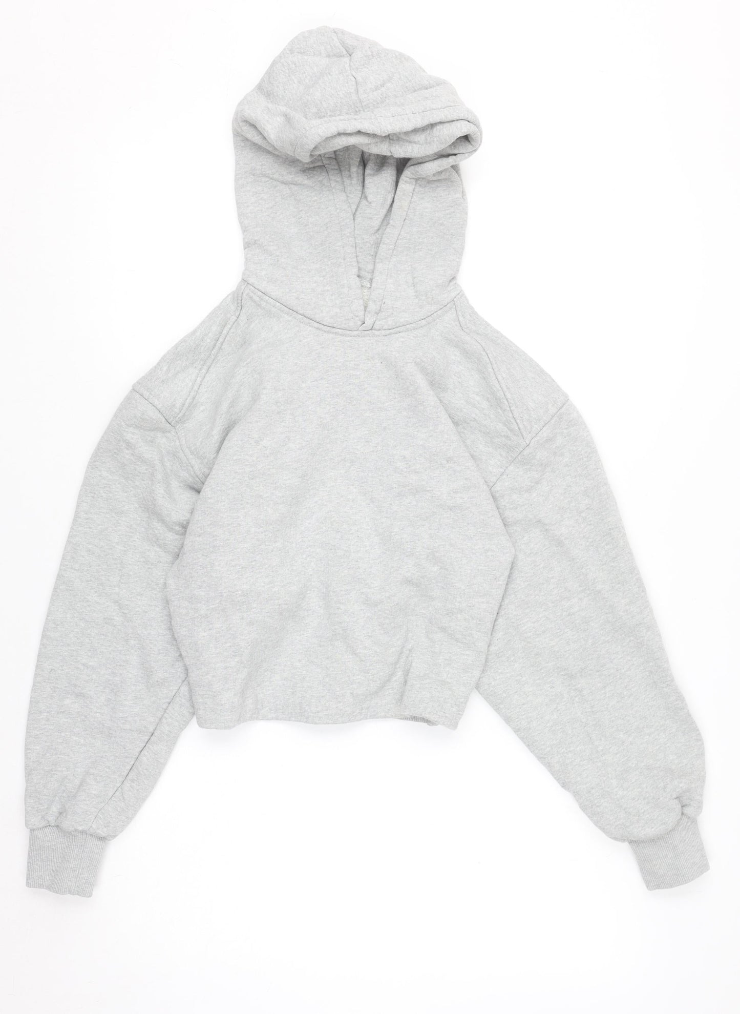 Zara Women Grey Pullover Hoodie Small Cotton Blend Casual