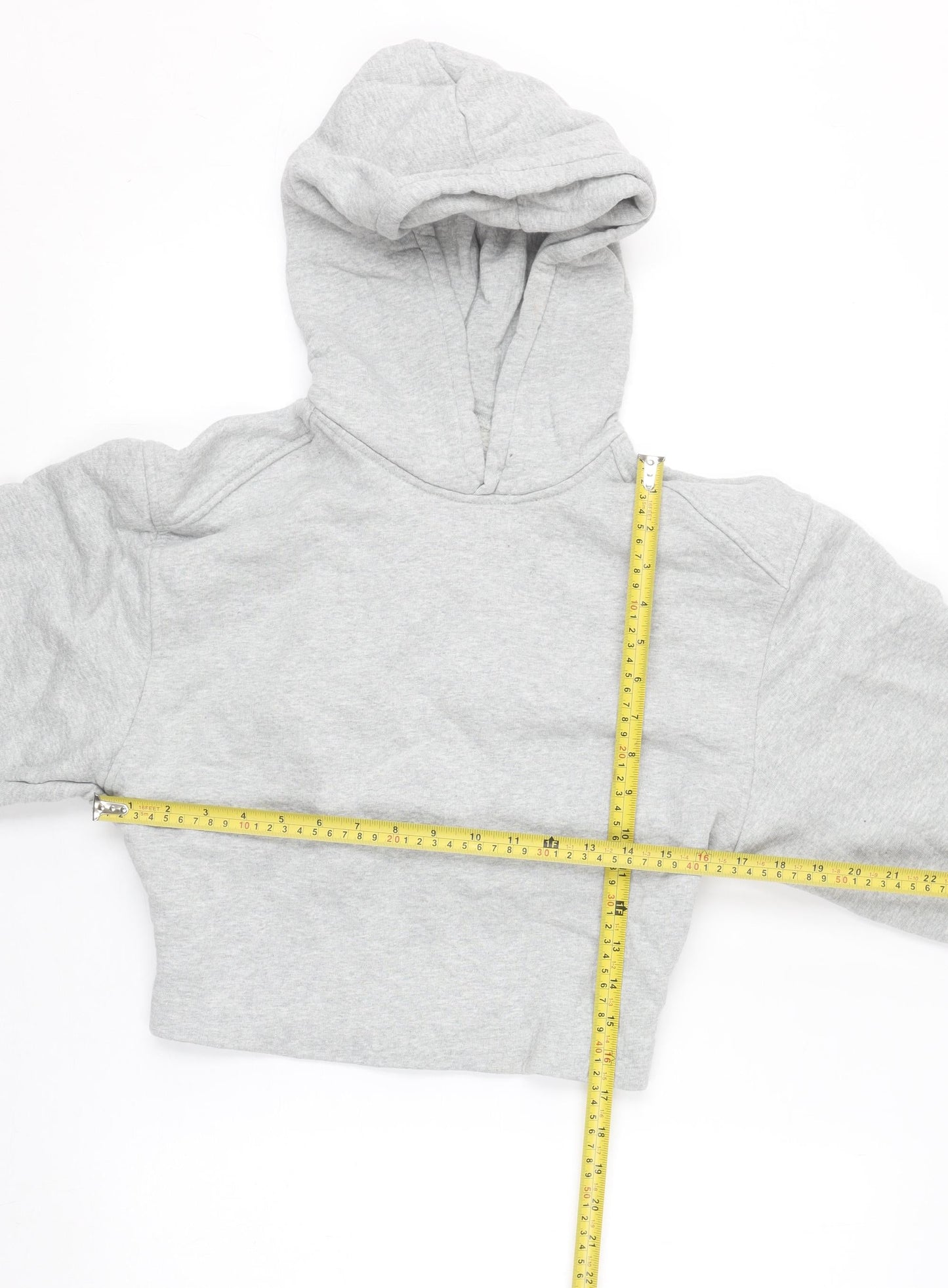 Zara Women Grey Pullover Hoodie Small Cotton Blend Casual