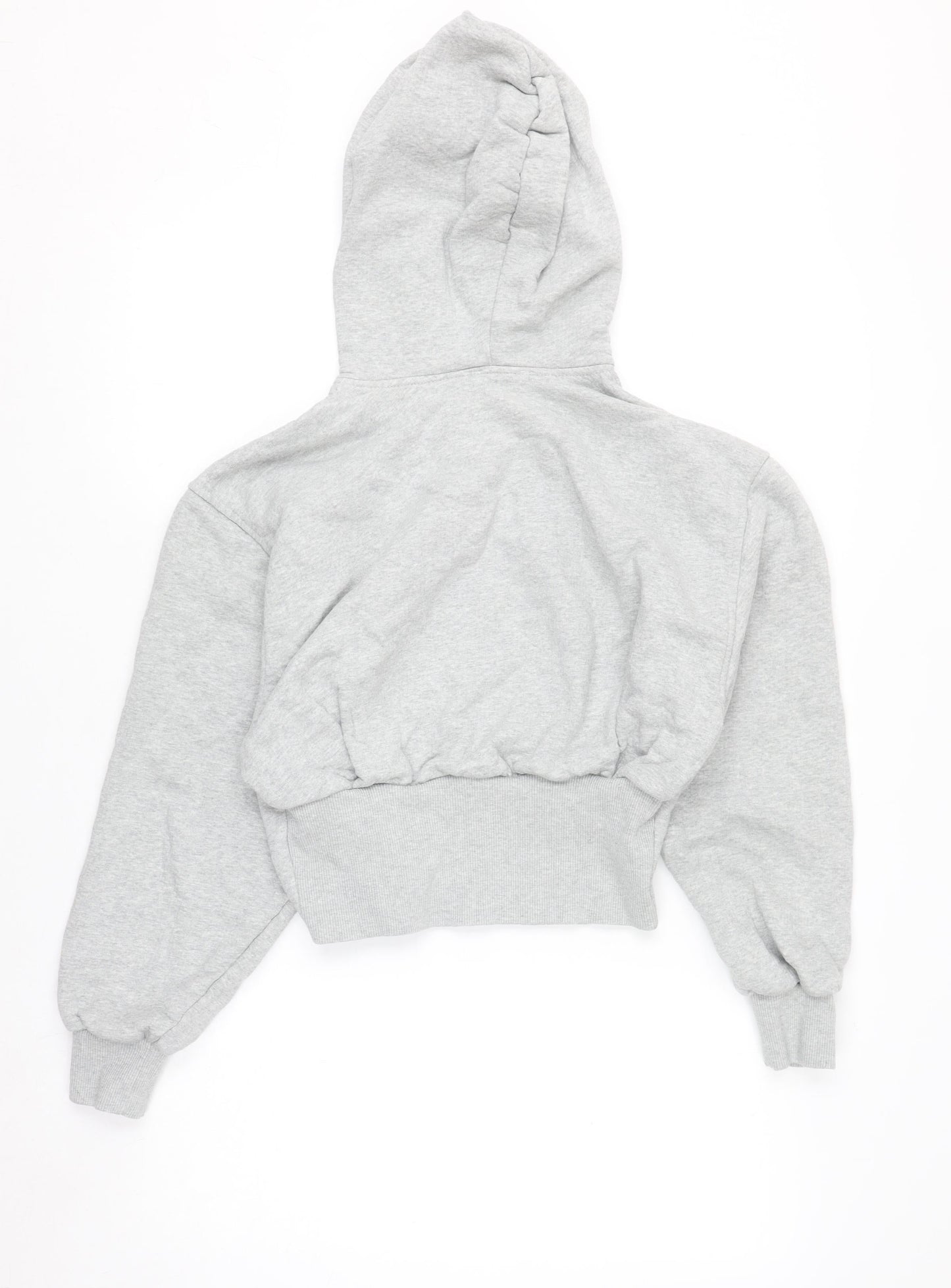 Zara Women Grey Pullover Hoodie Small Cotton Blend Casual