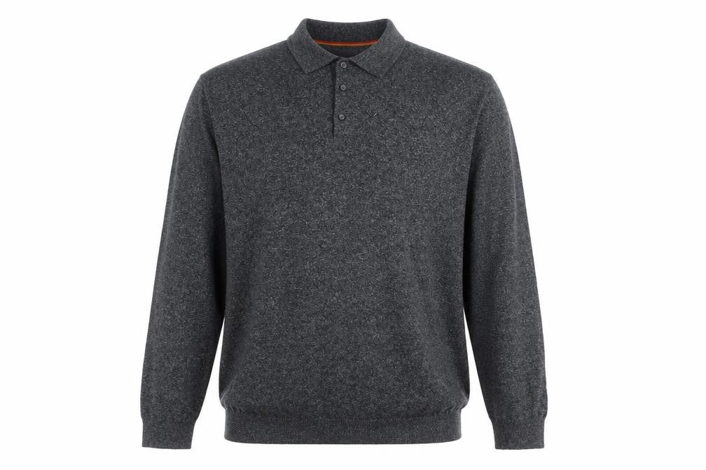 Next Men’s Grey Collared Henley Cotton Knit Jumper XL Tall