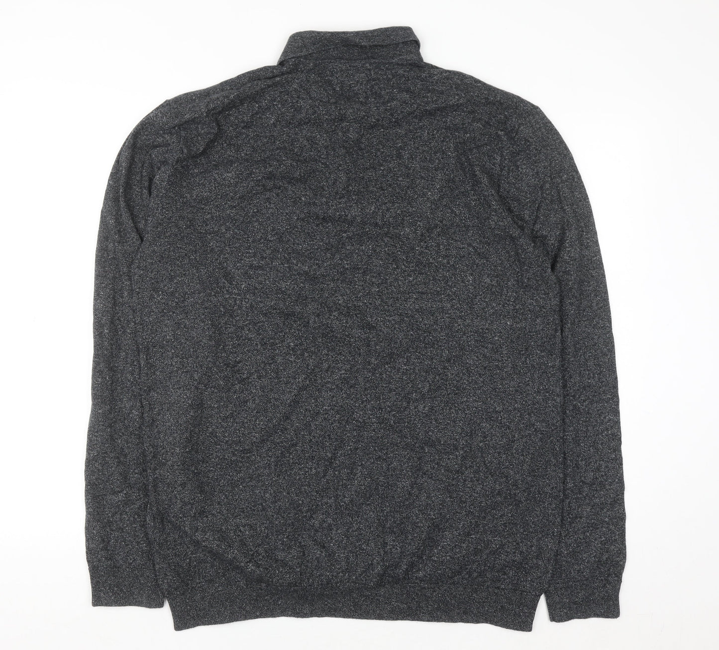 Next Men’s Grey Collared Henley Cotton Knit Jumper XL Tall