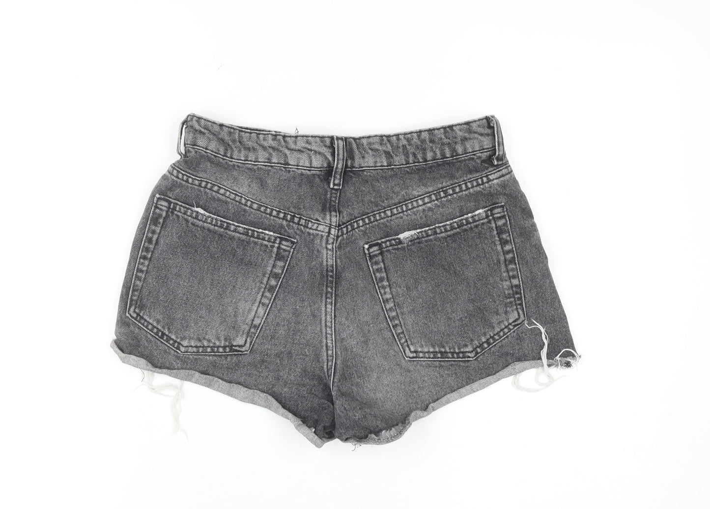 Zara Women's Grey Cut-Off Denim Shorts Size 8 High Rise