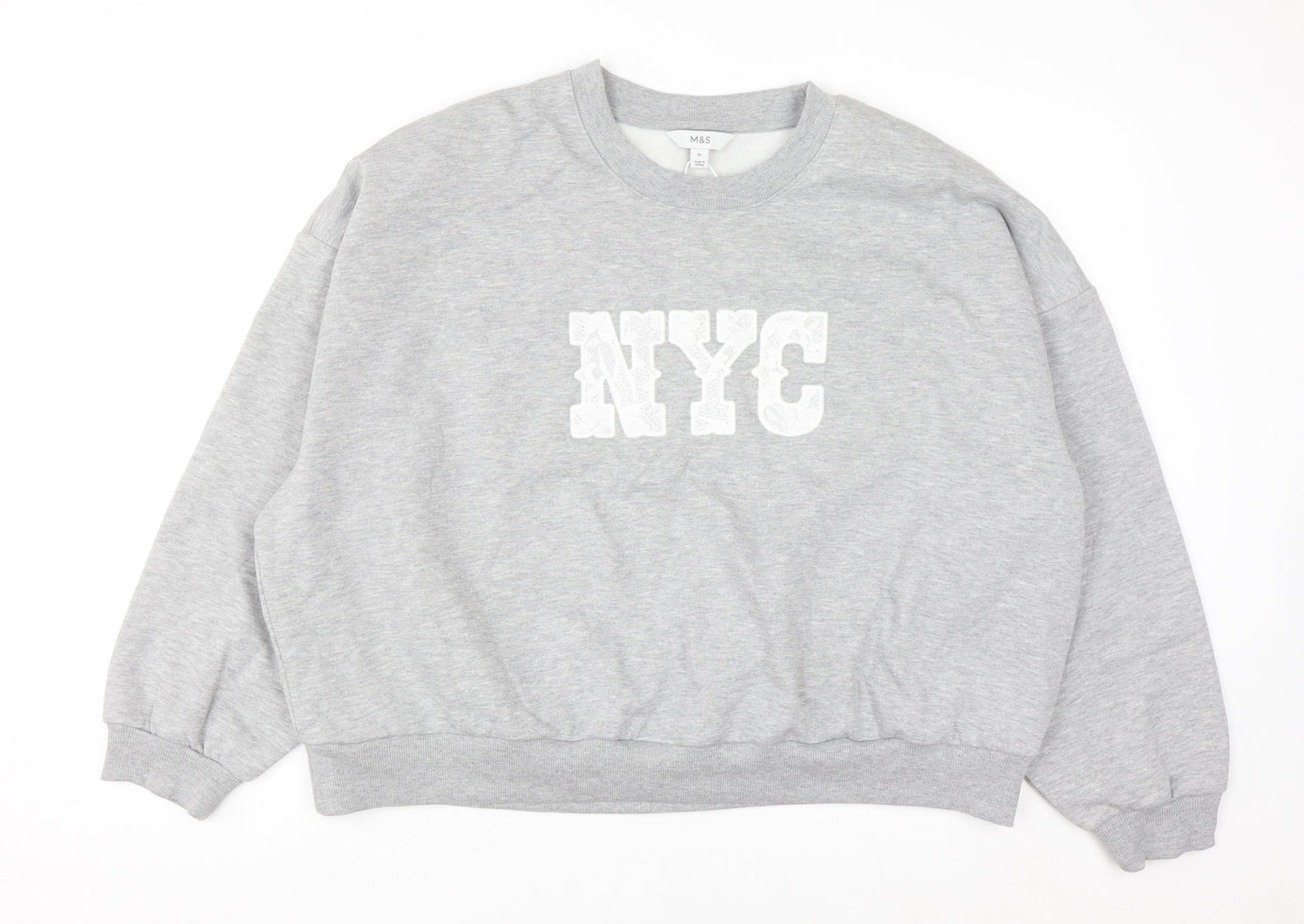 Marks and Spencer Women Grey NYC Pullover Sweatshirt XL
