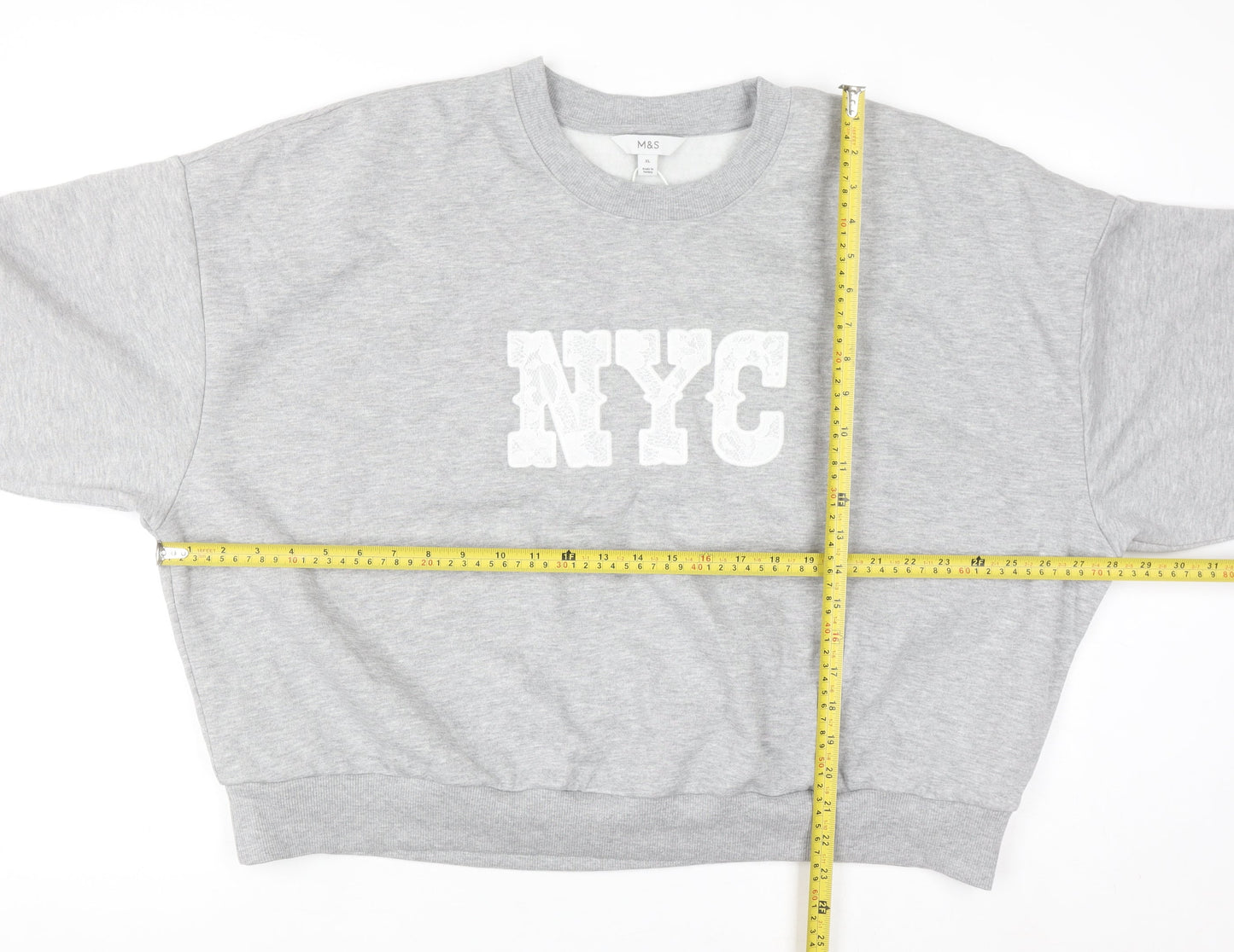 Marks and Spencer Women Grey NYC Pullover Sweatshirt XL