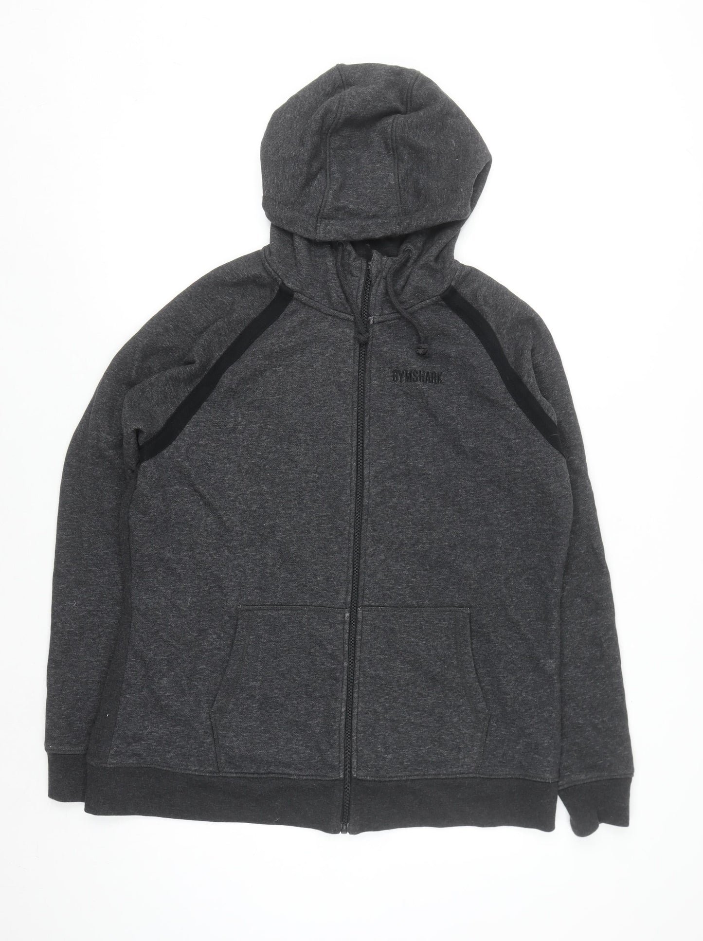 Gymshark Men's Grey Full Zip Hoodie Size L Regular Fit