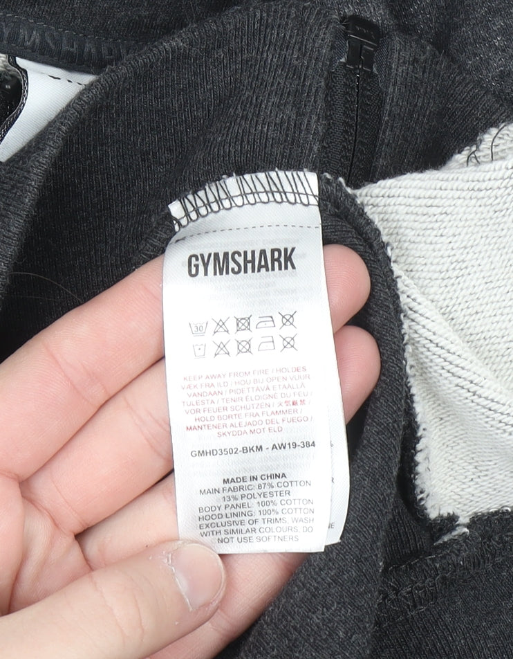 Gymshark Men's Grey Full Zip Hoodie Size L Regular Fit