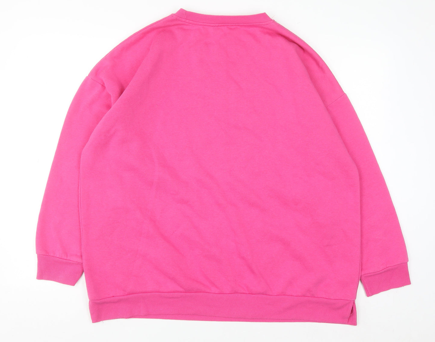 Peacocks Women Pink Sequin Cocktail Hour Sweatshirt XL