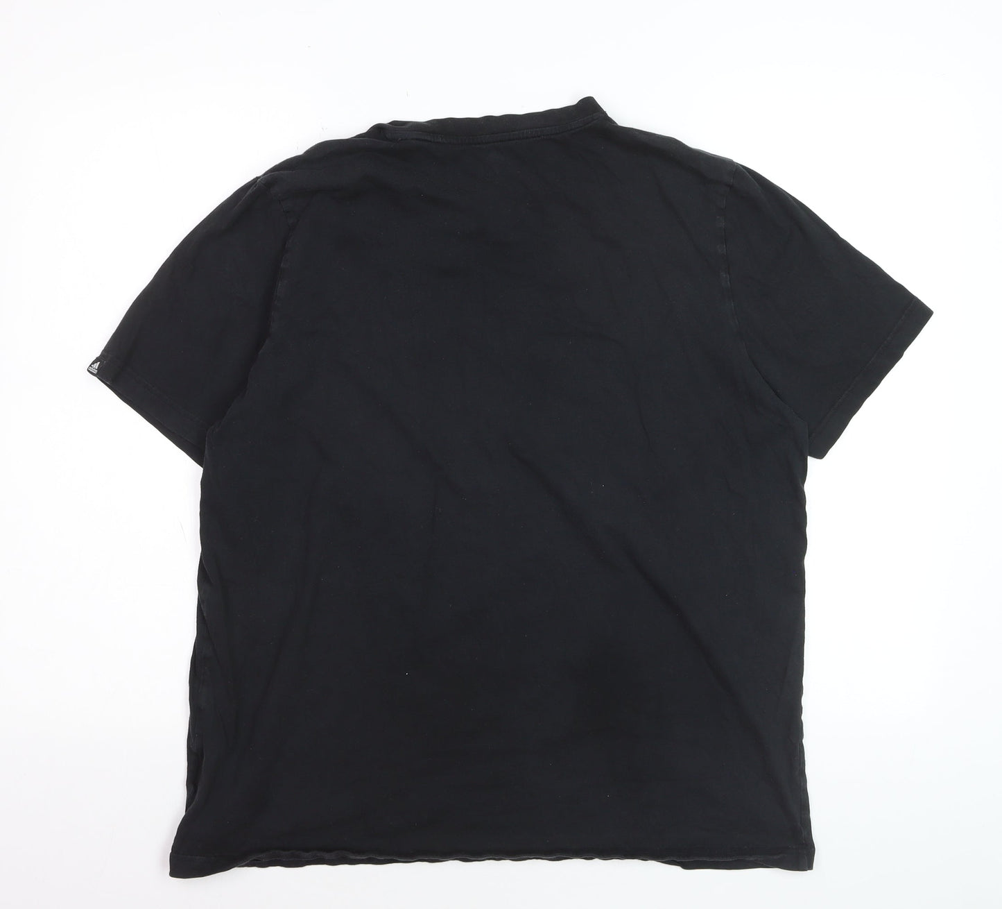 adidas Men's Black L Graphic Print Sports Cotton T-Shirt