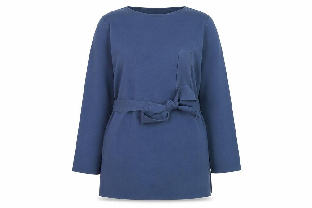 Paul Costelloe Living Blue Women's L Belted Tunic Jumper