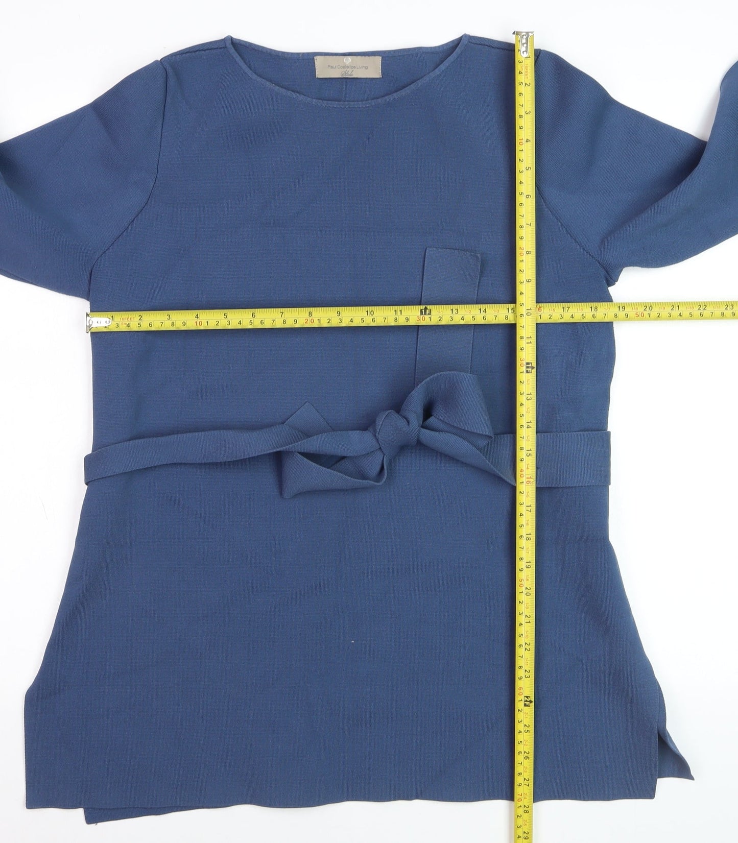 Paul Costelloe Living Blue Women's L Belted Tunic Jumper