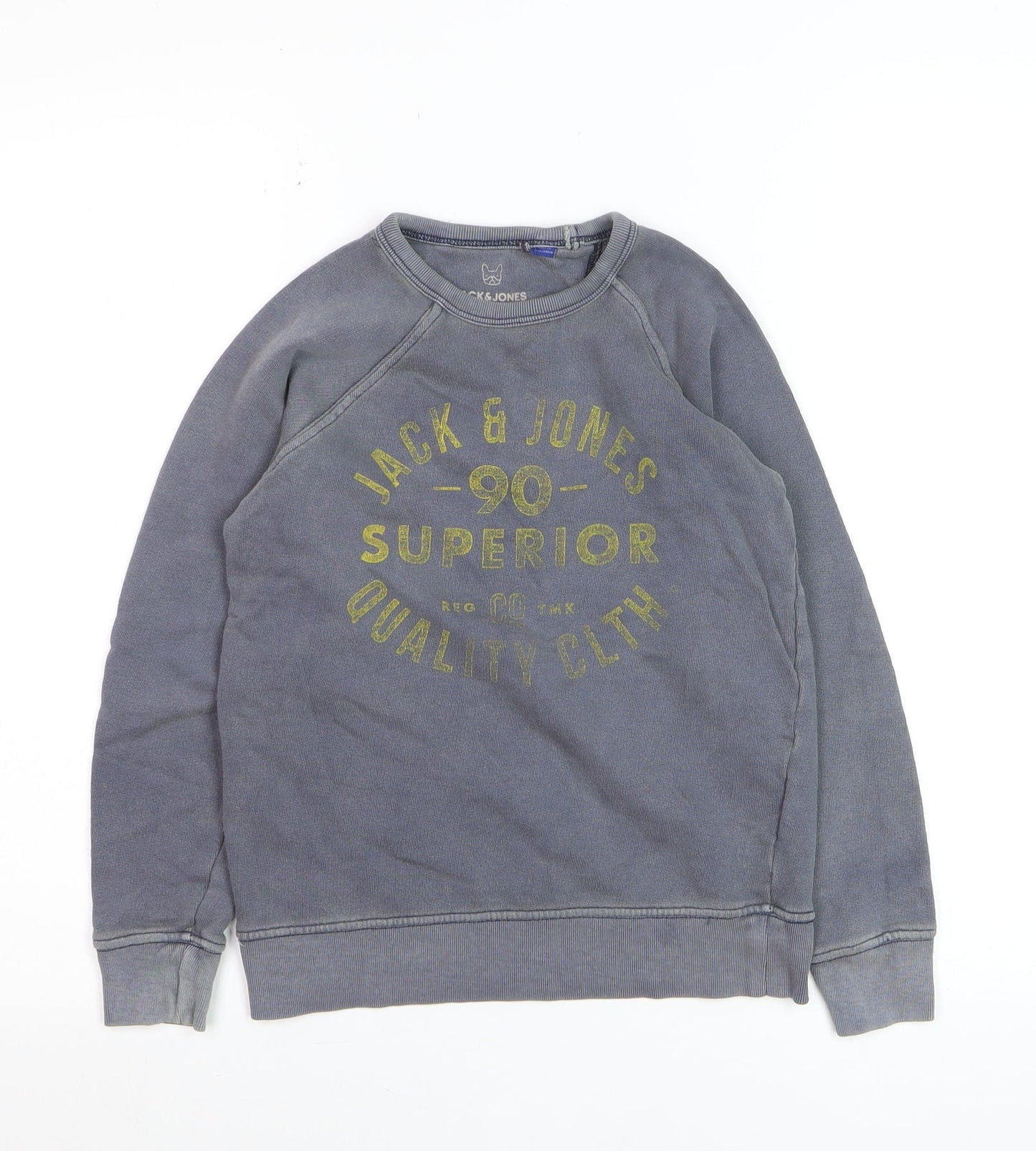 Jack & Jones Boys Grey Pullover Graphic Print Cotton Jumper 10 Years
