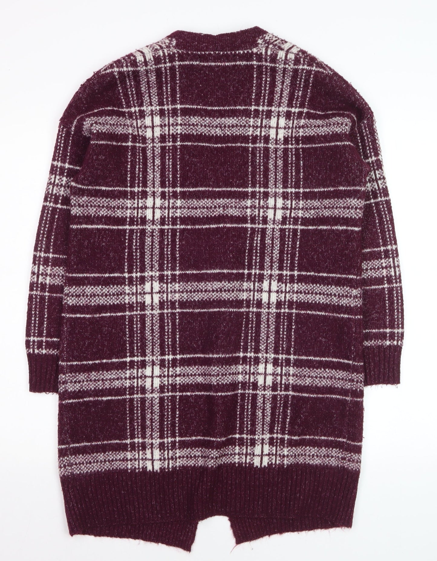 Marks and Spencer Women’s Purple Check Longline Cardigan Size M