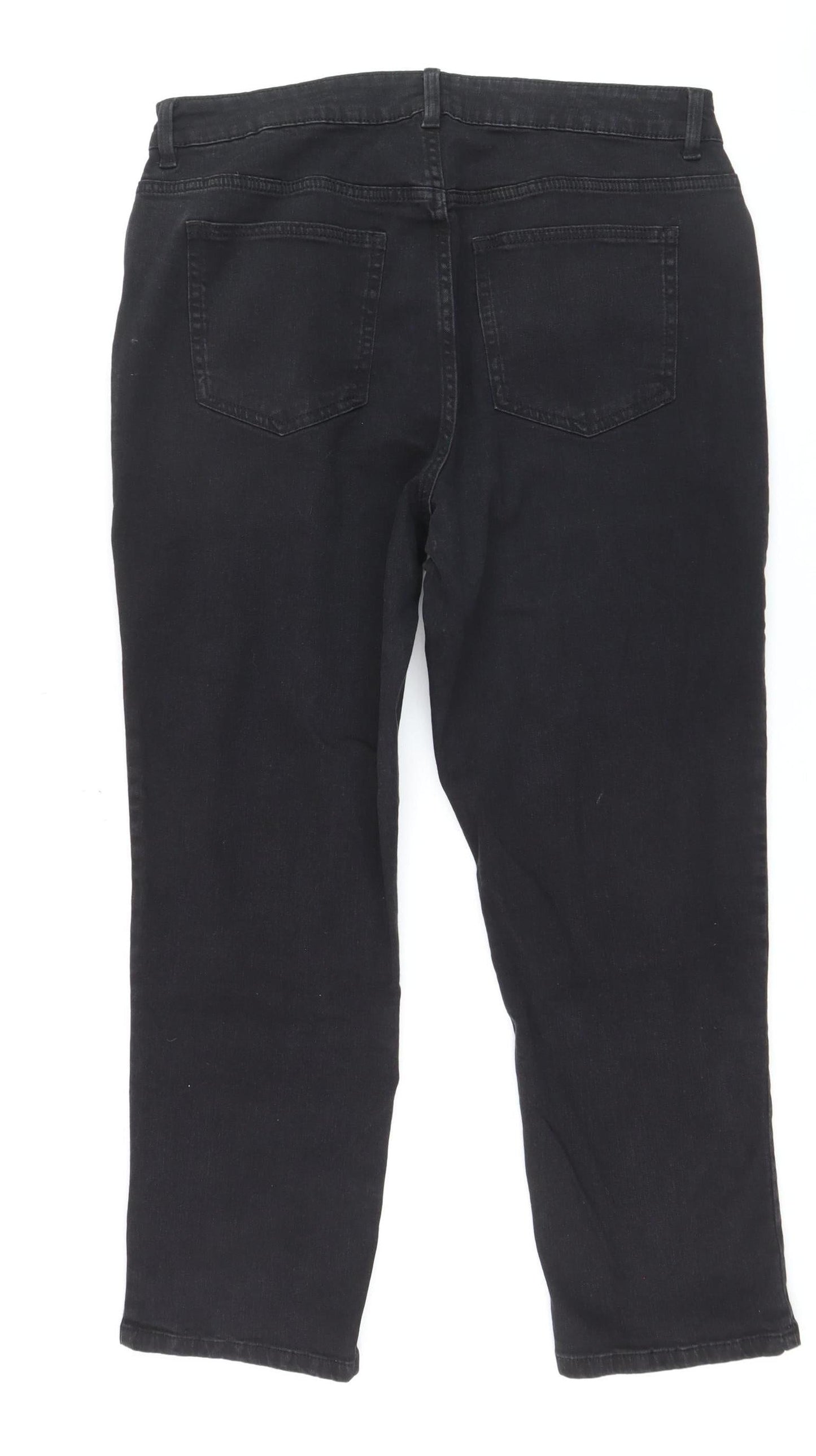 Dunnes Stores Women’s Black Mom Jeans Size 16 High Rise Stretch Denim