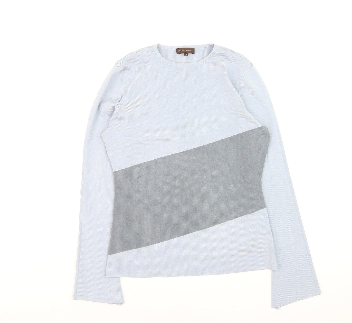 Adolfo Dominguez Women Grey Pullover Jumper Small Knit Long Sleeve
