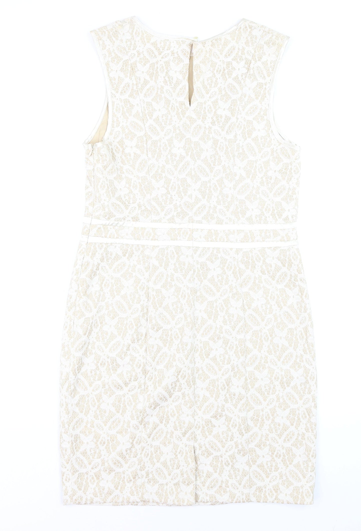 Atmosphere Women Beige Lace Sheath Dress Size 14