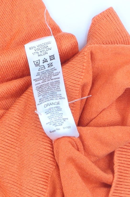 Dunnes Womens Orange Short Sleeve Crew Neck Knit Jumper M