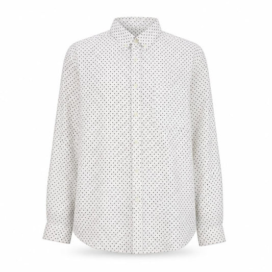 Goodfellow & Co Women's White Printed Button-Up Shirt XL Cotton Slim Fit