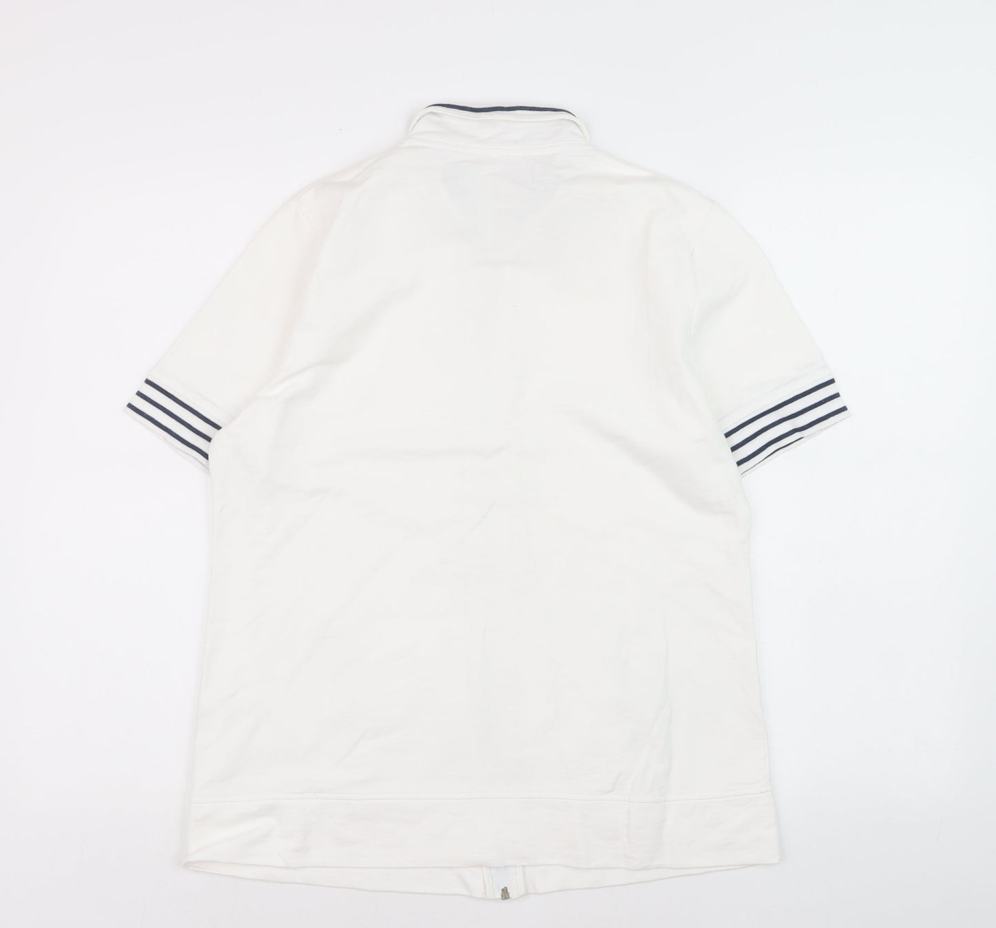 Paco Marine Women’s White Nautical Zip Polo XL Cotton Top