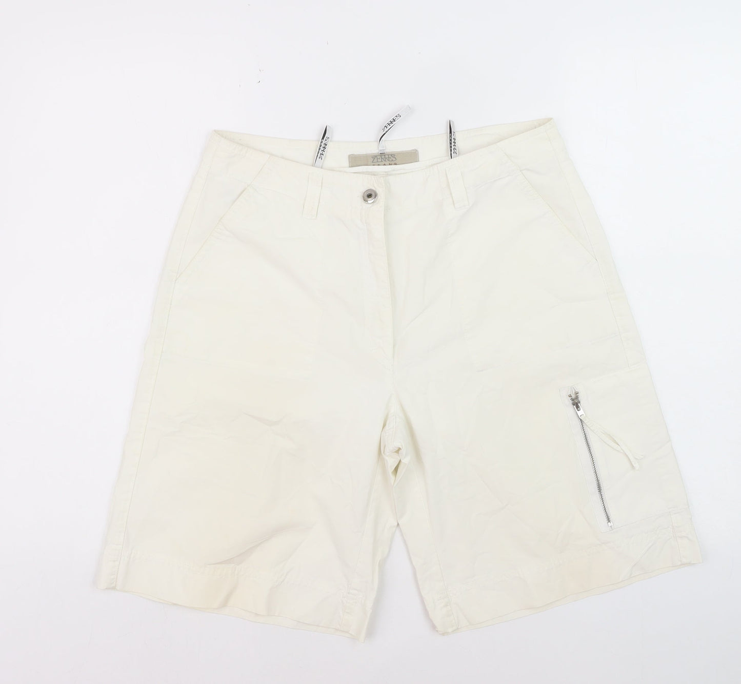 Zerres Men's Ivory Cotton Cargo Shorts Size L 40in