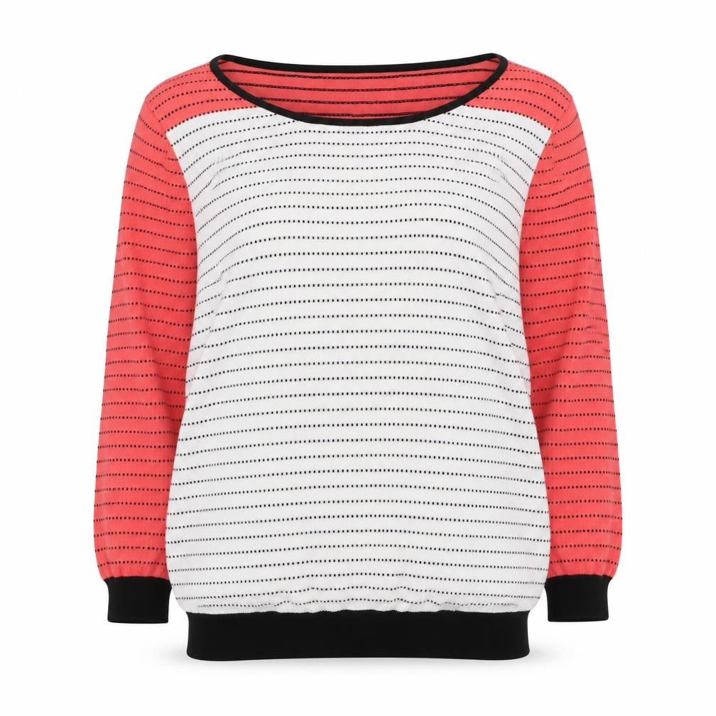Oasis Women Multicoloured Striped Cotton Knit Pullover Jumper Size L