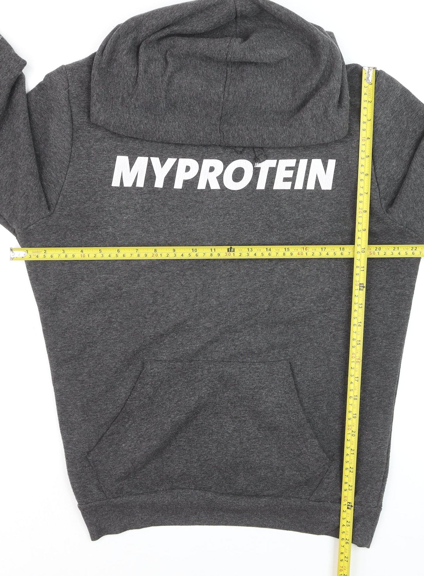 Myprotein Men's Grey Pullover Hoodie L Regular Fit Gym Sweatshirt