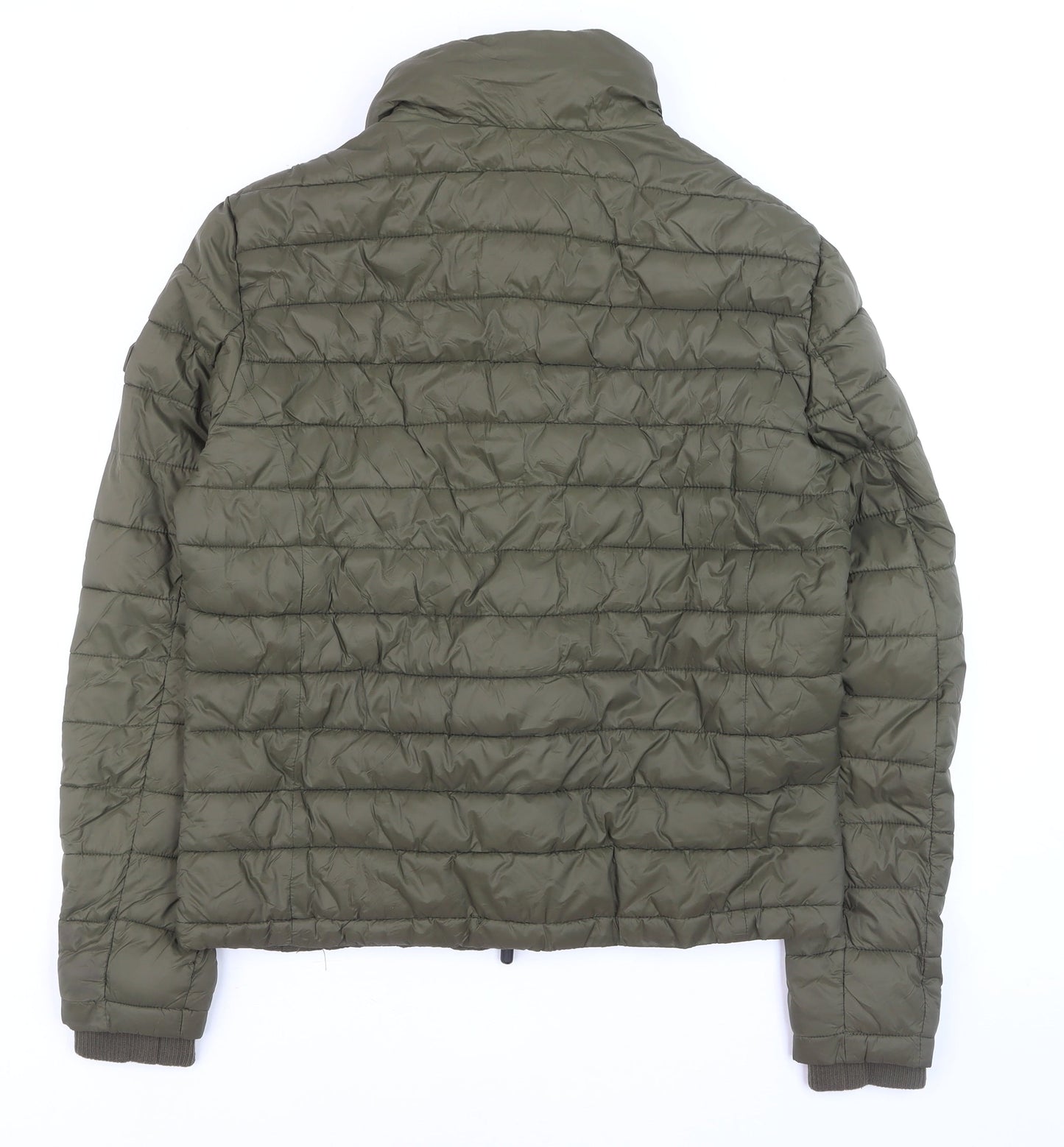 Nike Men’s Green Puffer Jacket Size L Lightweight Water Resistant Zip Up