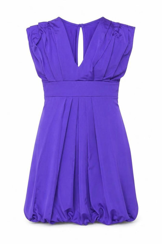 New Look Women’s Purple Bubble Hem Party Dress Size 12 Sleeveless V-Neck