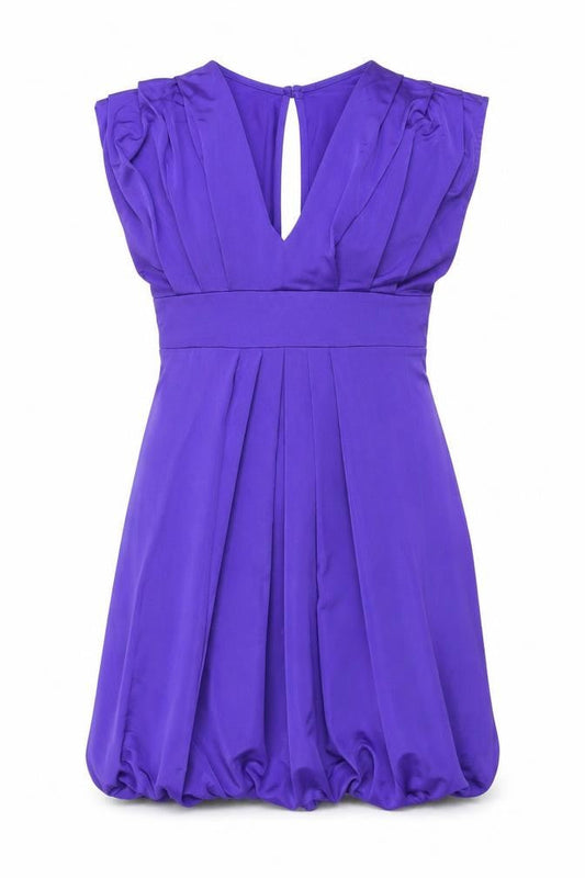 New Look Women’s Purple Bubble Hem Party Dress Size 12 Sleeveless V-Neck