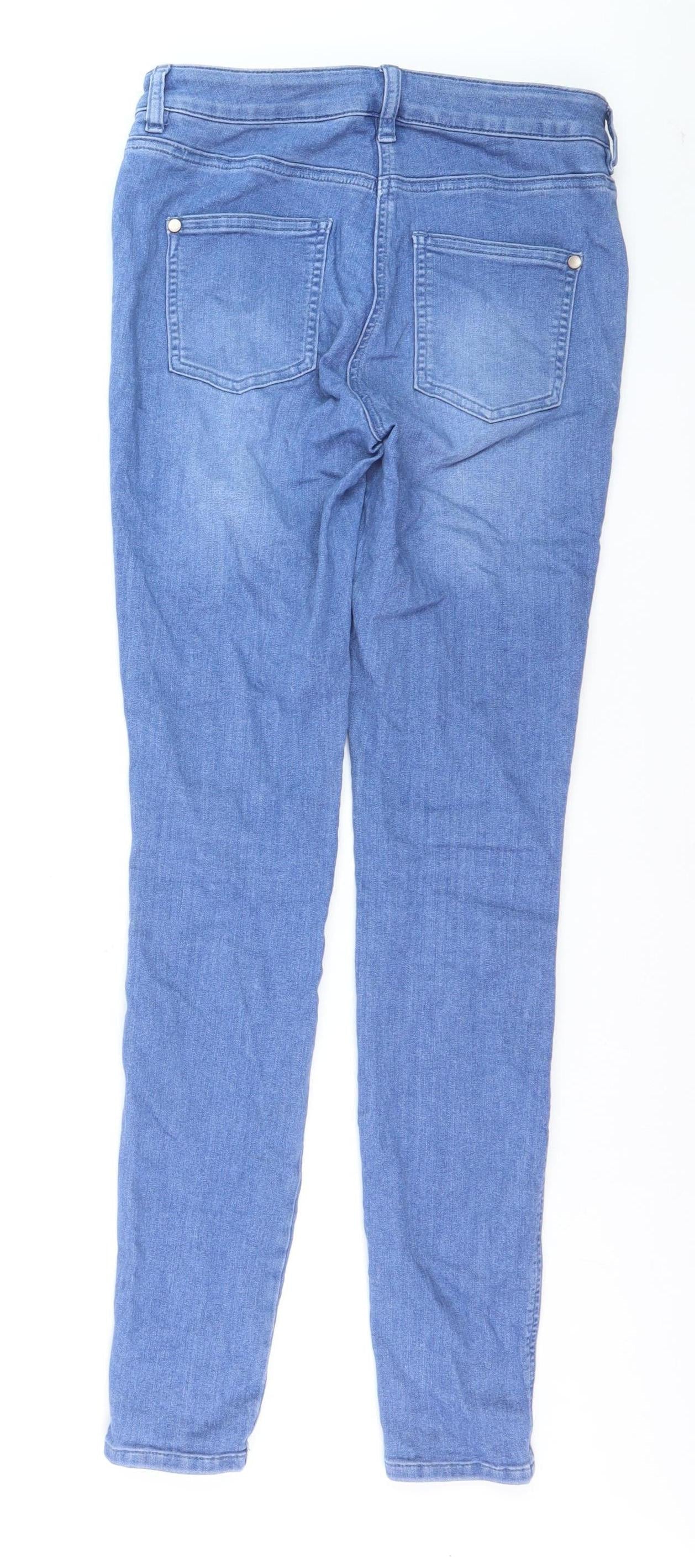 Next Women Blue Skinny Jeans Size 10L Tall Stretch Denim