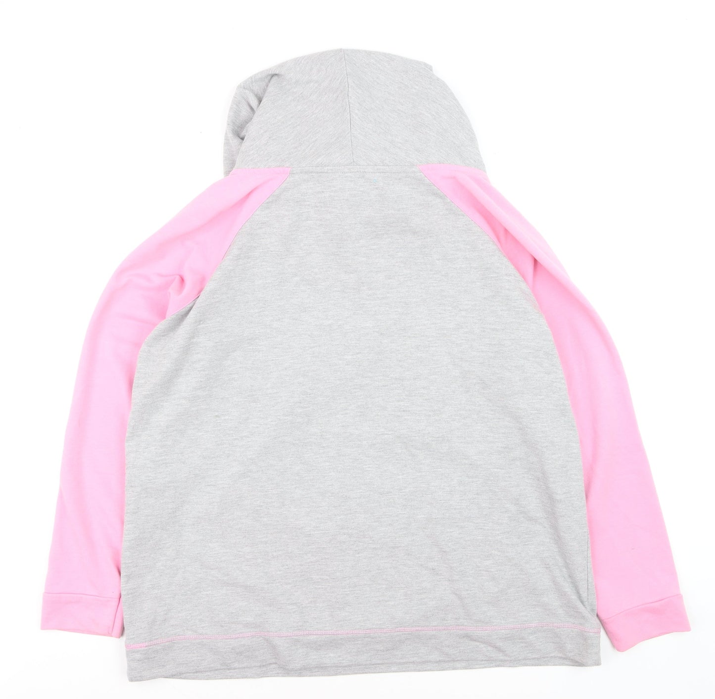 Liz McClarnon Women Grey & Pink Hooded Pullover Hoodie Size 12