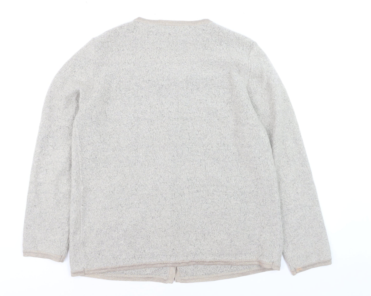 Gallery Womens Beige Wool Blend Long Sleeve Cardigan UK L