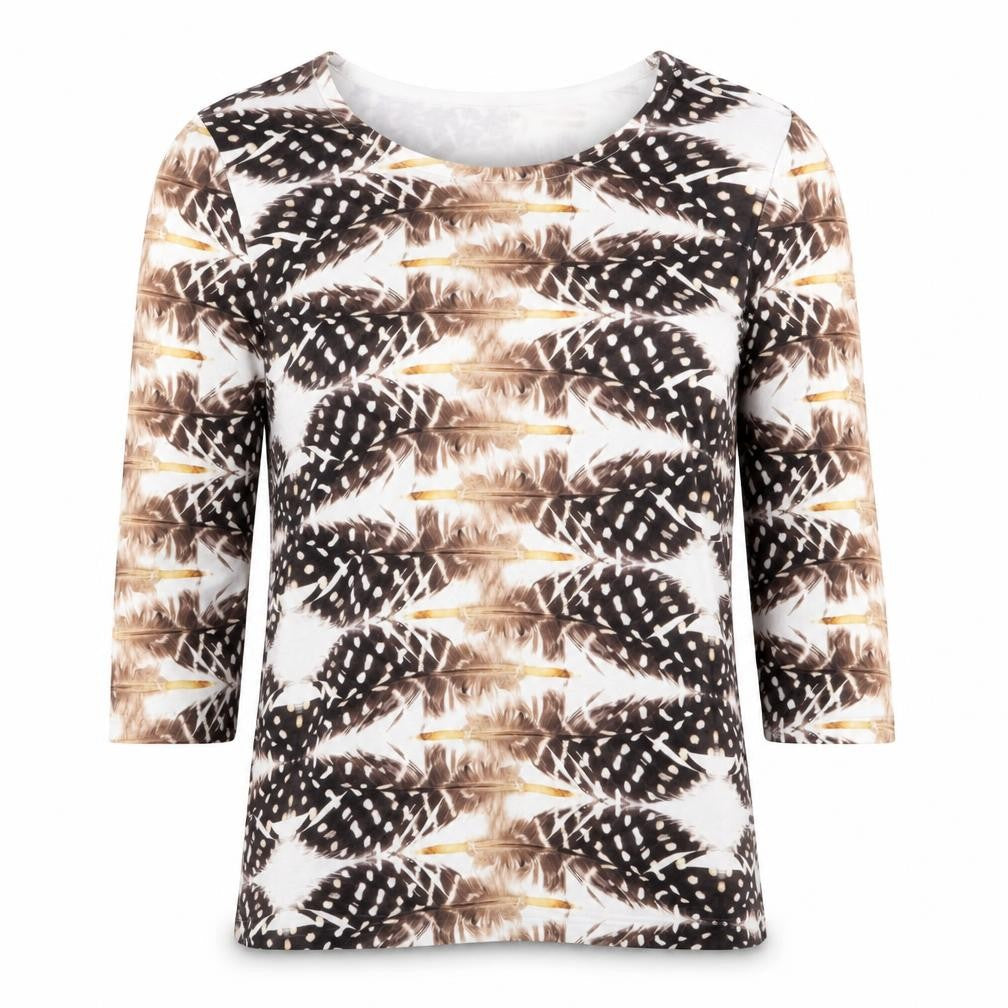 Paco Boutique Womens Multicoloured Feather Print Jumper Size 12