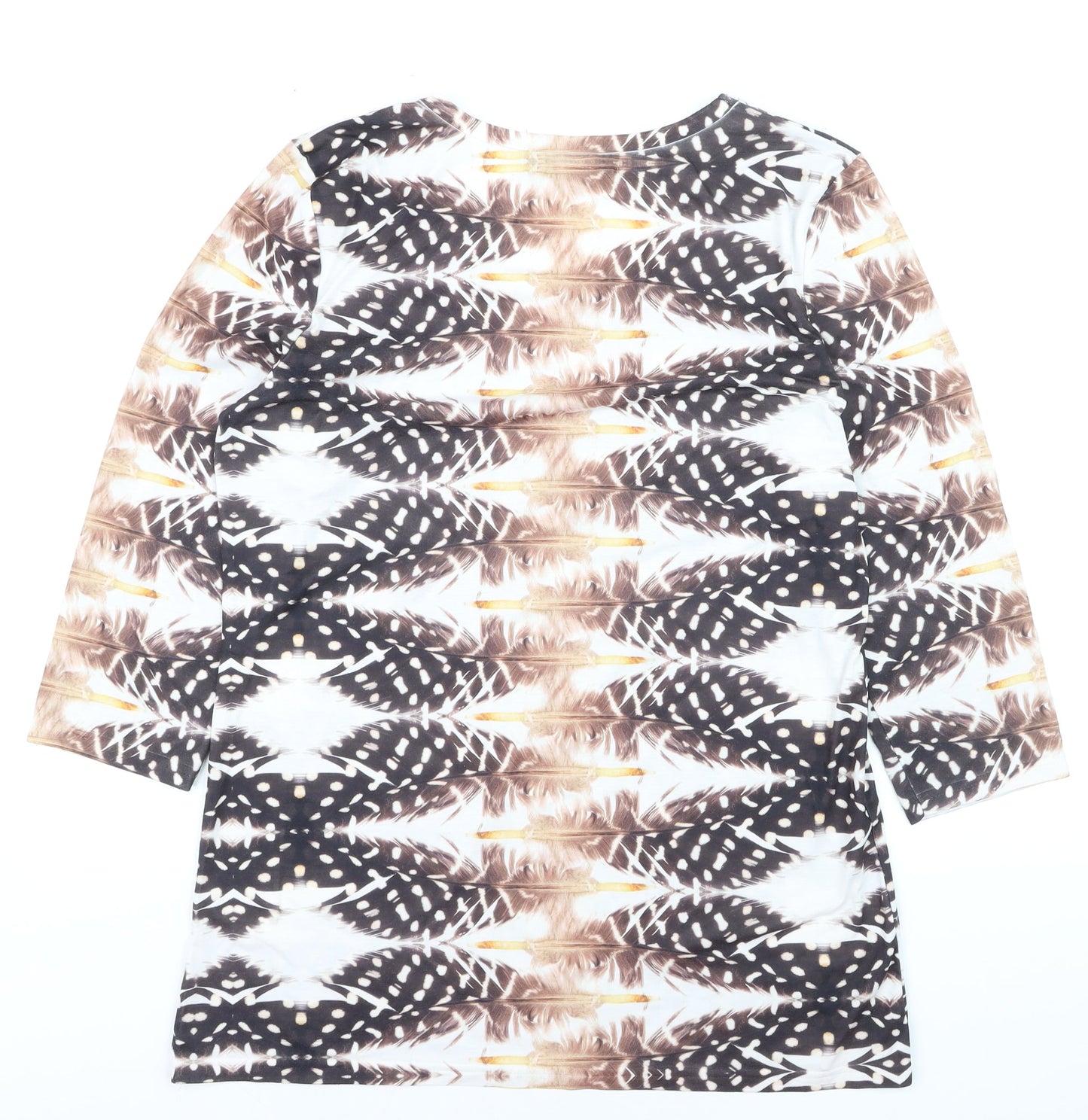 Paco Boutique Womens Multicoloured Feather Print Jumper Size 12