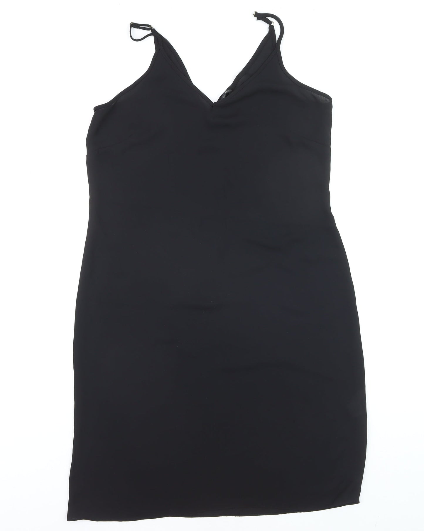 River Island Women's Black Size 8 Slip Dress Sleeveless Knee Length