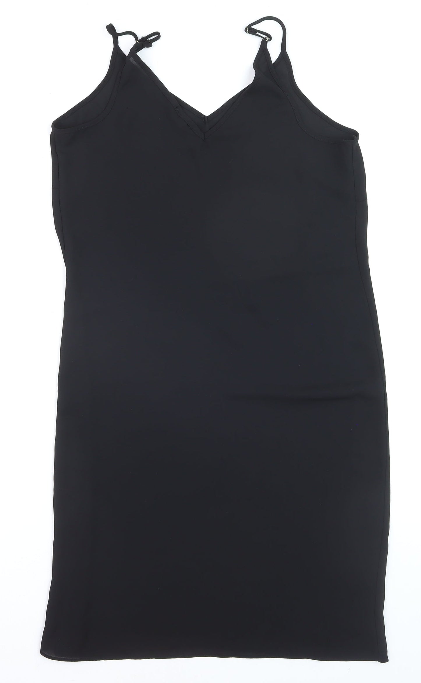 River Island Women's Black Size 8 Slip Dress Sleeveless Knee Length