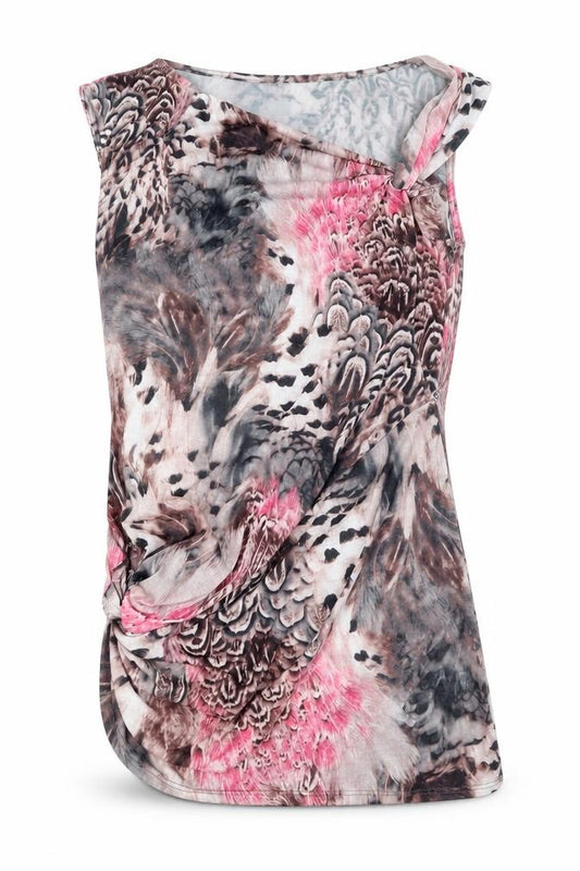 Warehouse Women’s Multicoloured Animal Print Wrap Blouse UK 8