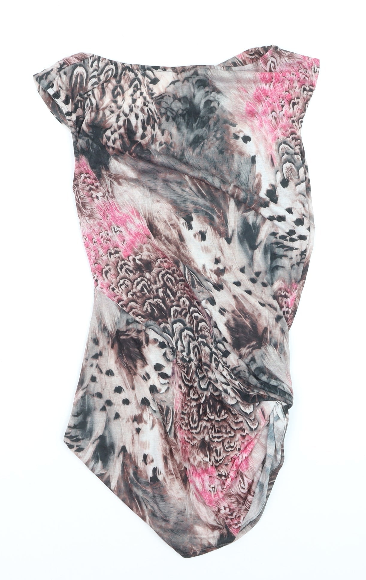Warehouse Women’s Multicoloured Animal Print Wrap Blouse UK 8