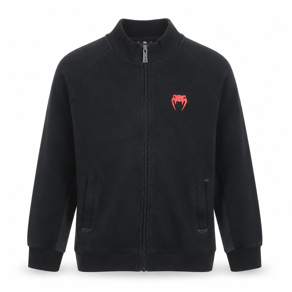 Venum Boys Black Full Zip Hoodie Size 12 Cotton Blend Sportswear