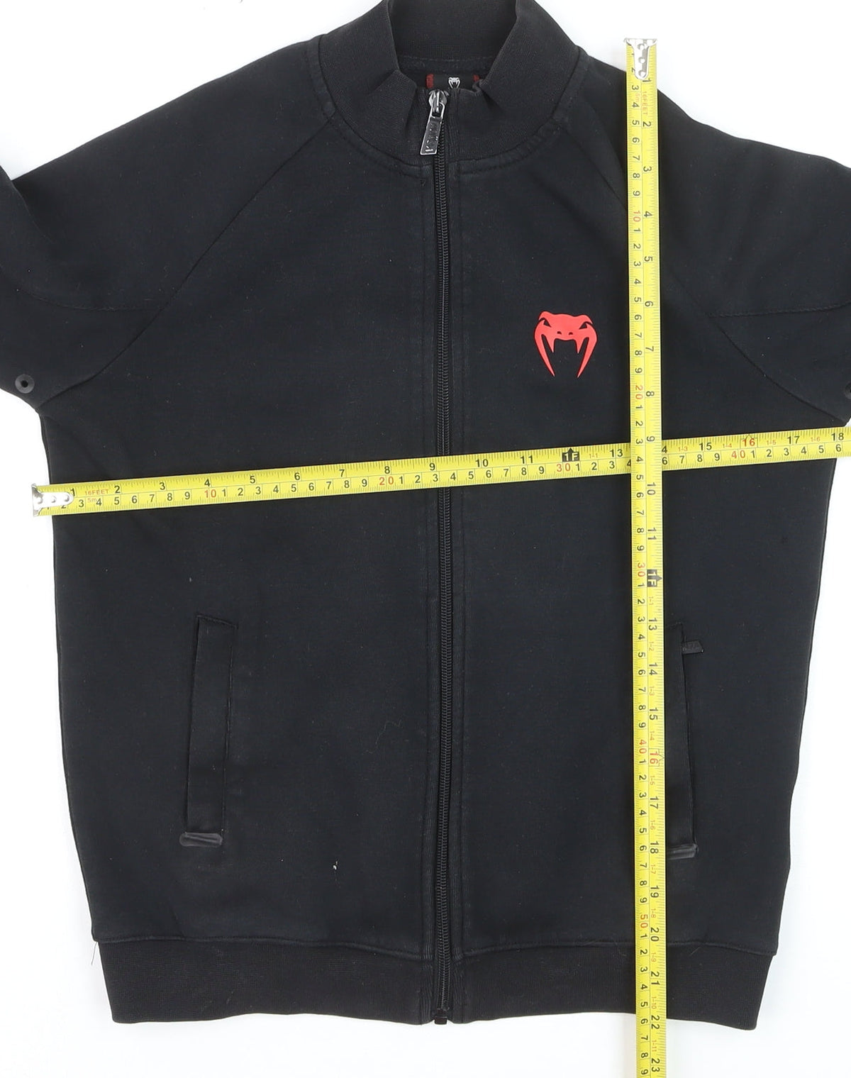 Venum Boys Black Full Zip Hoodie Size 12 Cotton Blend Sportswear